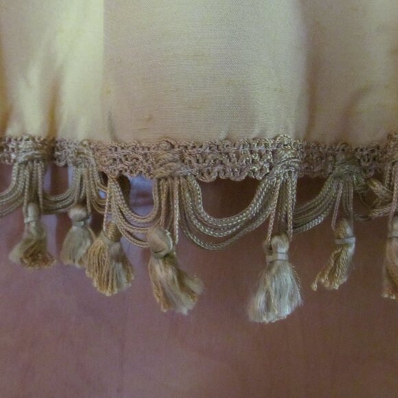 Vintage Retro MCM Curtain Valance Pinch Pleated w Tassels Gold Unused 39x15 - Picture 2 of 12